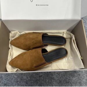 NEW with box Jenni Kayne Suede Mule in Saddle size 40